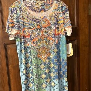 ONE WORLD Orange Graphic Short Sleeve Tee